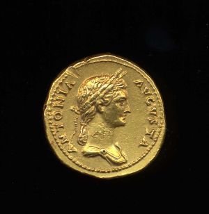 Obverse image of a coin of Antonia Minor