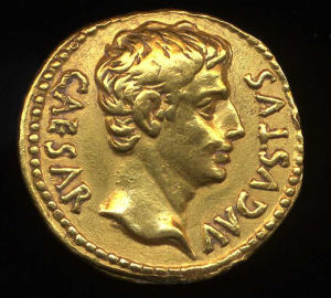 Obverse image of a coin of Augustus