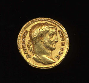 Obverse image of a coin of Galerius