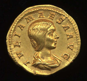 Obverse image of a coin of Julia Maesa