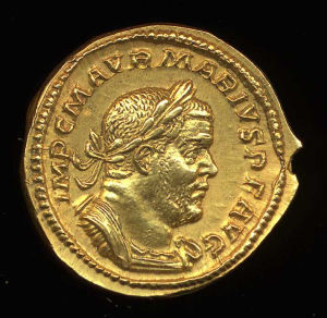 Obverse image of a coin of Marcus Aurelius Marius