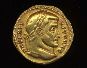 Obverse image of a coin of Maxentius