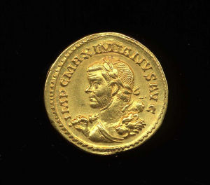 Obverse image of a coin of Maximian