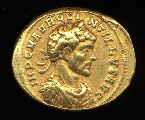 Obverse image of a coin of Quintillus