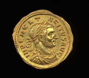 Obverse image of a coin of Tacitus