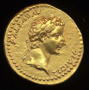 Obverse image of a coin of Tiberius