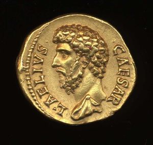 Obverse image of a coin of Lucius Aelius