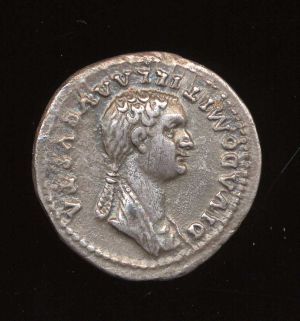 Obverse image of a coin of Domitilla the Elder