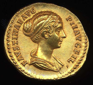 Obverse image of a coin of Faustina the Younger