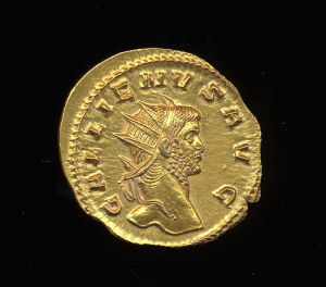 Obverse image of a coin of Gallienus (sole reign)