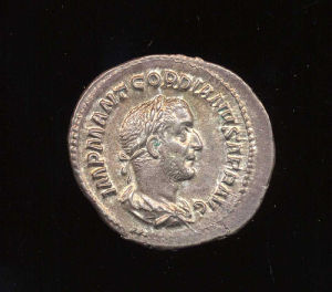 Obverse image of a coin of Gordian I