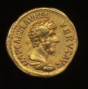 Obverse image of a coin of Lucius Verus