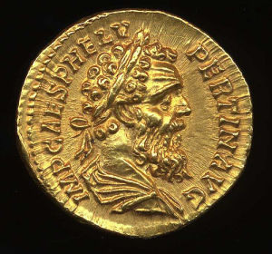 Obverse image of a coin of Pertinax