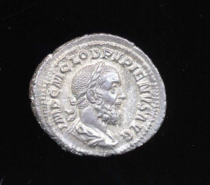 Obverse image of a coin of Pupienus