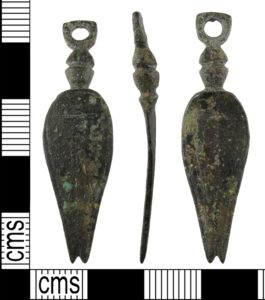 Copper alloy Roman nail cleaner found in Bedfordshire (BUC85FC3D). Copyright: Portable Antiquities Scheme, CC-BY Licence