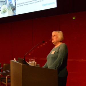 Margaret (volunteer) speaking at PASt Explorers conference