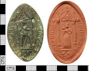 14th century Virgin and child seal matrix (WILT-5F2594).