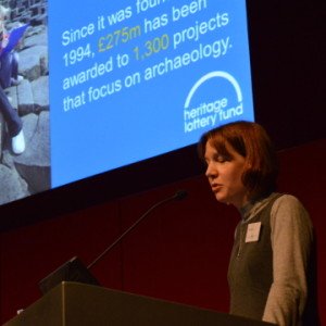 Sara (HLF) speaking at the PASt Explorers conference