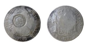 A Cromford Dollar (Spanish silver 8 Reales coin)