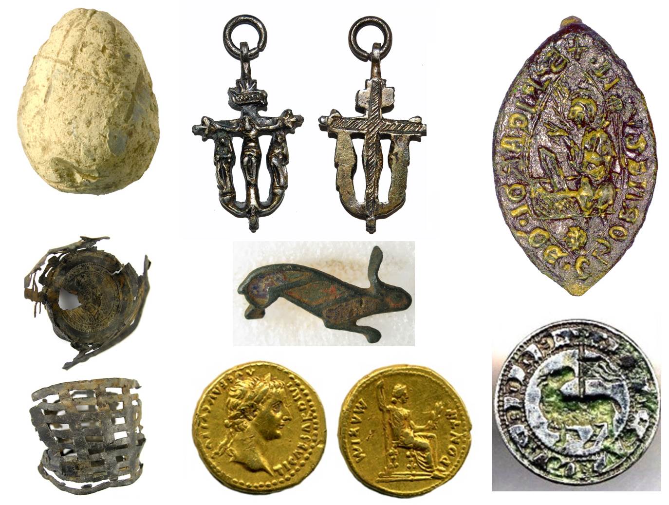 Image of 7 finds related to Easter.