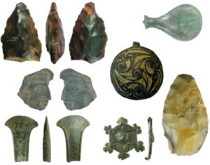 Image of 7 archaeological finds found in Hampshire.