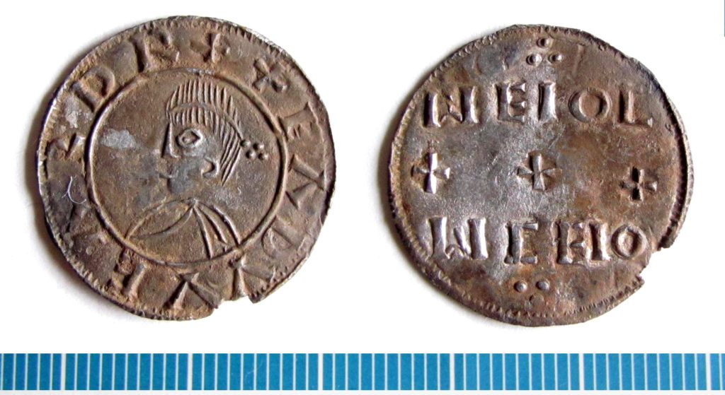 Coin of Edward the Elder, from a small hoard found in Norfolk (NMS-88D191).