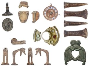 Image of seven archaeological objects found in Kent.